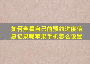 如何查看自己的预约进度信息记录呢苹果手机怎么设置