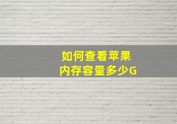 如何查看苹果内存容量多少G