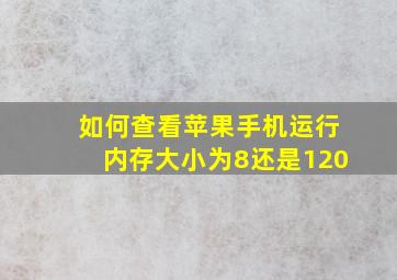 如何查看苹果手机运行内存大小为8还是120