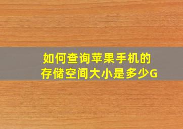 如何查询苹果手机的存储空间大小是多少G