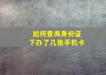 如何查询身份证下办了几张手机卡