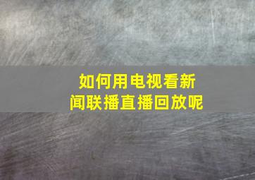 如何用电视看新闻联播直播回放呢