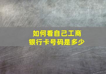 如何看自己工商银行卡号码是多少