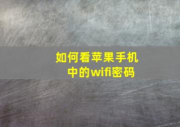 如何看苹果手机中的wifi密码