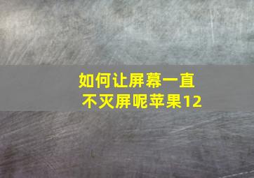 如何让屏幕一直不灭屏呢苹果12