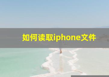 如何读取iphone文件