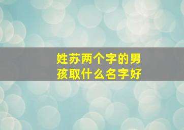 姓苏两个字的男孩取什么名字好