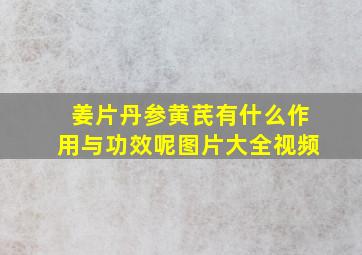 姜片丹参黄芪有什么作用与功效呢图片大全视频