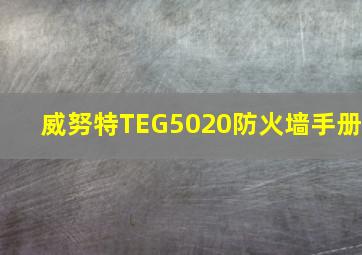 威努特TEG5020防火墙手册