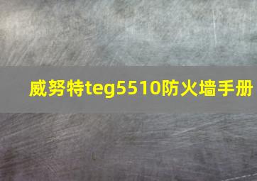 威努特teg5510防火墙手册