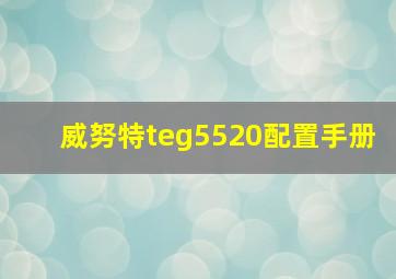 威努特teg5520配置手册