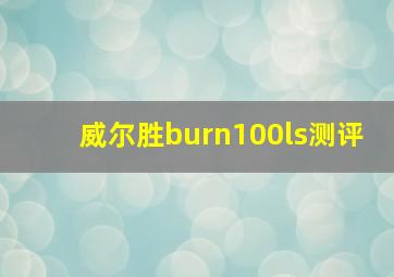 威尔胜burn100ls测评