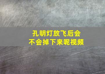 孔明灯放飞后会不会掉下来呢视频