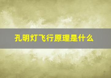 孔明灯飞行原理是什么