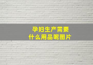 孕妇生产需要什么用品呢图片