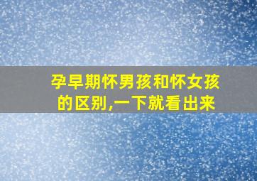 孕早期怀男孩和怀女孩的区别,一下就看出来