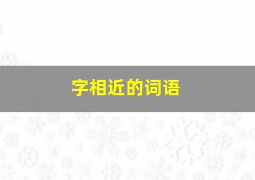 字相近的词语