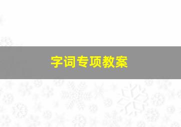 字词专项教案