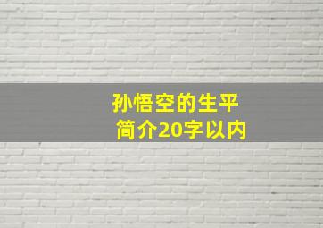 孙悟空的生平简介20字以内