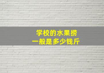 学校的水果捞一般是多少钱斤