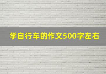 学自行车的作文500字左右