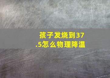 孩子发烧到37.5怎么物理降温