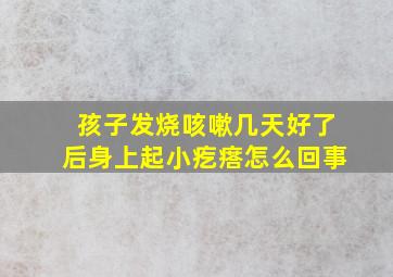 孩子发烧咳嗽几天好了后身上起小疙瘩怎么回事