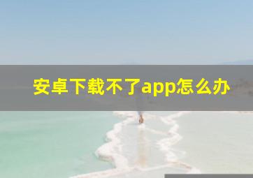 安卓下载不了app怎么办