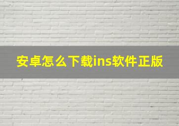 安卓怎么下载ins软件正版