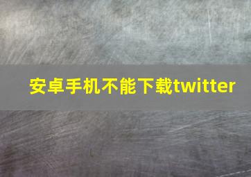 安卓手机不能下载twitter