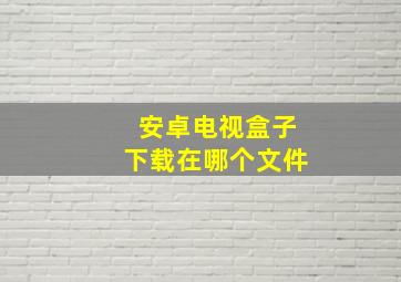 安卓电视盒子下载在哪个文件