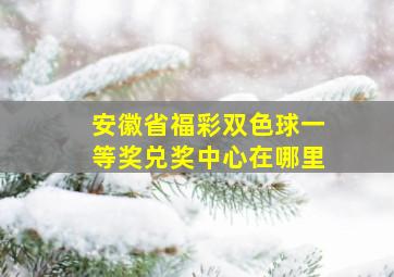 安徽省福彩双色球一等奖兑奖中心在哪里