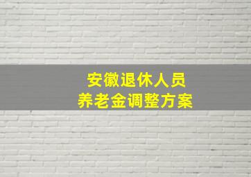 安徽退休人员养老金调整方案