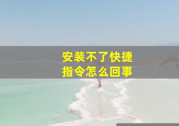 安装不了快捷指令怎么回事