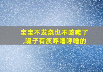 宝宝不发烧也不咳嗽了,嗓子有痰呼噜呼噜的