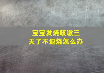 宝宝发烧咳嗽三天了不退烧怎么办