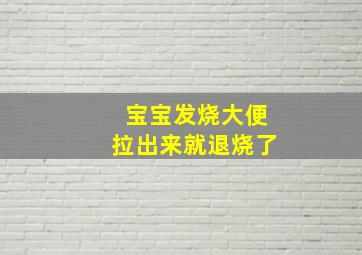 宝宝发烧大便拉出来就退烧了