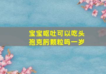 宝宝呕吐可以吃头孢克肟颗粒吗一岁