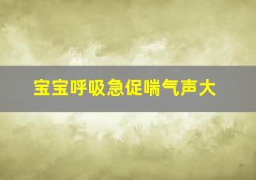 宝宝呼吸急促喘气声大