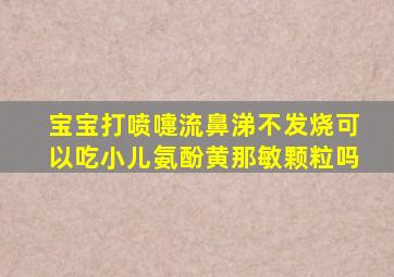 宝宝打喷嚏流鼻涕不发烧可以吃小儿氨酚黄那敏颗粒吗