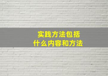 实践方法包括什么内容和方法