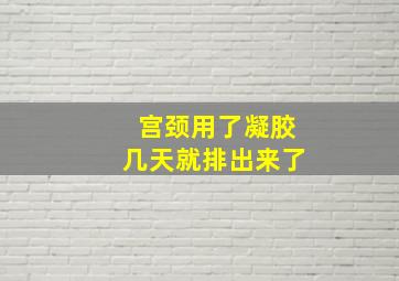 宫颈用了凝胶几天就排出来了