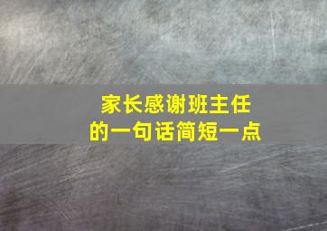 家长感谢班主任的一句话简短一点