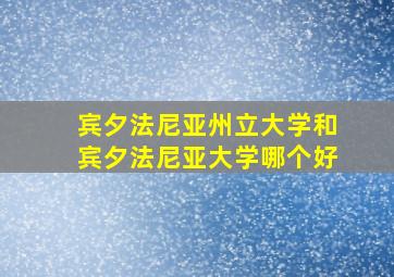 宾夕法尼亚州立大学和宾夕法尼亚大学哪个好