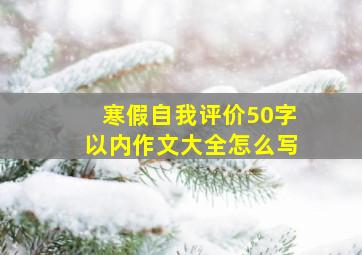 寒假自我评价50字以内作文大全怎么写