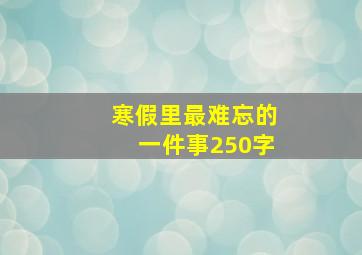 寒假里最难忘的一件事250字