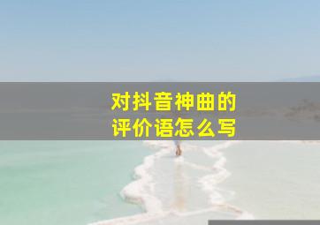 对抖音神曲的评价语怎么写