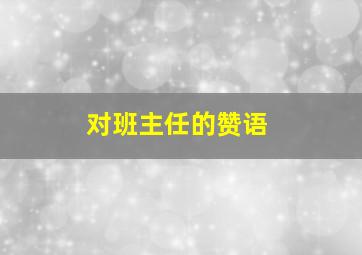 对班主任的赞语