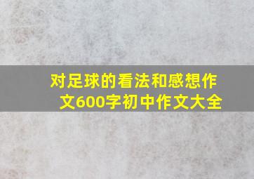 对足球的看法和感想作文600字初中作文大全