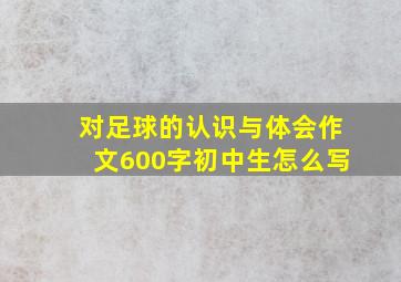 对足球的认识与体会作文600字初中生怎么写